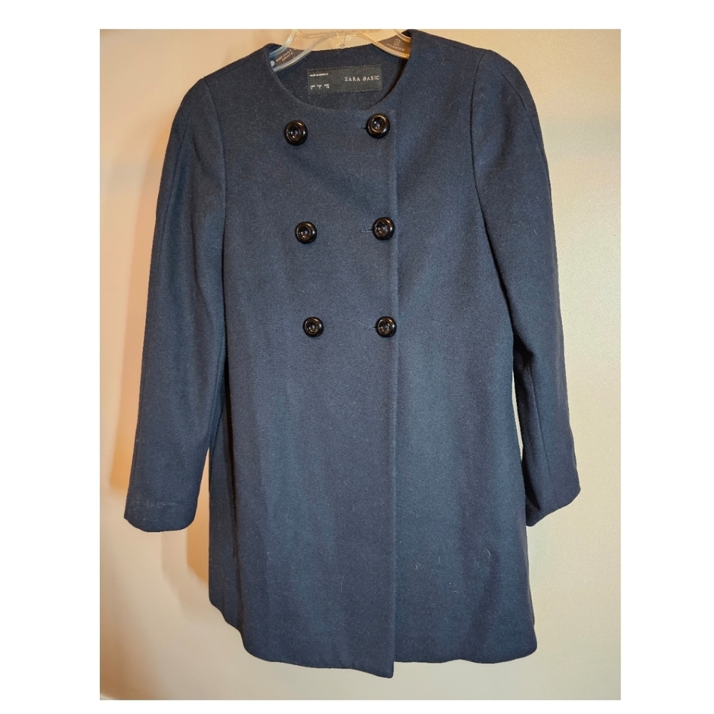 Zara Classic Black Pea Coat